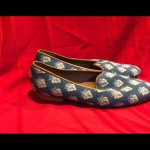 Blue needlepoint flats